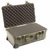 Pelican 1510 On Watertight Hard Case with Foam Insert & Wheels - Desert Tan Olive