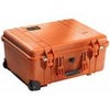 Pelican 1560 Watertight Hard Case with Cubed Foam Interior & Wheels - Orange Orange