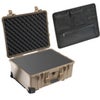 Pelican 1560 Watertight Wheeled Hard Case with Foam Insert, Tan, Bundle with PC1569 Lid Organizer Tan