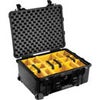 Pelican 1560 Waterproof Carry-on-Case with Yellow/Black Divider Set and Wheels - Black Black