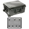 Pelican 1610 Watertight Wheeled Hard Case with Cubed Foam, Bundle with 1610MP EZ Click MOLLE Panel Lid Organizer, Black Black