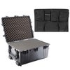 Pelican 1630 Watertight Wheeled Transport Hard Case with Cubed Foam Insert, Bundle with 1639 Lid Organizer, Black Black