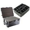 Pelican 1630 Watertight Wheeled Transport Hard Case with Cubed Foam Insert, Bundle with 1635 Padded Divider Set, Black Black