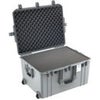 Pelican 1637AirWF Wheeled Hard Case with Foam Insert, Orange Silver