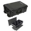 Pelican 1650 Watertight Wheeled Hard Case with Foam Insert, Bundle with Divider Kit, Black Black
