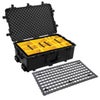 Pelican 1650 Watertight Wheeled Hard Case with Yellow Divider Set, Bundle with 1650MP EZ Click MOLLE Panel Lid Organizer, Black Black