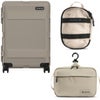 Pelican ATX 25" Waterproof Wheeled Check-In Hard Travel Case, Bundle with DK5 ModPak Toiletry Bag and PCS ModPak Small Packing Cube, Sand Sand