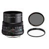 Pentax HD Pentax-FA 77mm f/1.8 Limited Lens, Silver, Bundle with Hoya 49mm UV+CPL Filter Kit Black