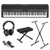 Roland FP-90X 88-Key Portable Digital Piano, Black Bundle with Stand, Bench, Sustain Pedal, Studio Monitor Headphones Black