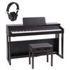 Roland F701 88-Key SuperNATURAL Digital Piano, with Bench & Stand, Dark Rosewood Bundle with Studio Monitor Headphones Rosewood