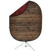 Savage 5x7' Collapsible Backdrop with 8' Aluminum Stand, Red/Rustic Planks Red/Rustic Planks
