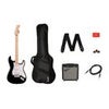 Squier Sonic Stratocaster Electric Guitar Pack with Frontman 10G 120V Amplifier, 2-Color Sunburst Black