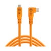 Tether Tools TetherPro Optima 10G 6' USB-C Straight to USB-C Right Angle Cable, Orange Orange