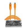 Tether Tools TetherBLOCK QR Plus Quick Release Plate with TetherPro 15' USB-C to Micro-USB 3.0 Type-B Cable, Orange Orange