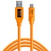 Tether Tools TetherPro USB to USB-C Cable, 15', Black Orange