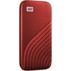 WD My Passport 500GB USB 3.2 Gen 2 Type-C Portable External SSD, Space Gray Red