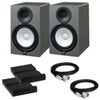 Yamaha HS8 Powered Studio Monitor, Pair, Bundle with Isolation Pads and XLR Cables Slate Gray