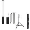 Zhiyun FIVERAY F100 RGB LED Light Stick Combo, Black, Bundle with 9.5' Pro Air-Cushioned Light Stand Black