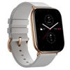 Zepp 42mm E Square Stylish Smartwatch, Metallic Black Special Edition Gold Stainless Steel Case with Leather Band