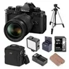 Nikon Z f Mirrorless Camera, Orange with NIKKOR Z 24-70mm f/4 S Lens, Bundle with Battery, 128GB Memory Card, W49 Mini LED Light and Tripod Black