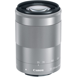 Canon EF-M 55-200mm f/4.5-6.3 IS STM Lens, Silver - Adorama