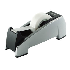 Fellowes Desktop Tape Dispenser - 1-Inch Core Heavy Base Black & Silver Design