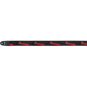 thumbnail image 2 of Sangle Ibanez GSD50RD Guitar Strap - Red/Black Polyester Strap With Leather Ends 2 of 13
