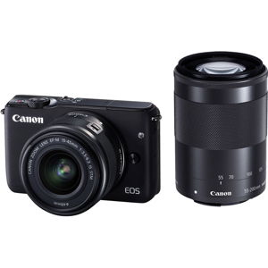 【Canon】EOS Kiss M + 15-45mm + 55-200mm Canon EOS Kiss M camera w. 15-45mm lens / 55-200mm lens Kit