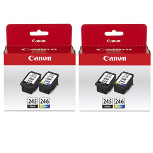 Canon 2x PG-245 Black &amp; CL-246 Color Ink Cartridge Value Pack for PIXMA ...