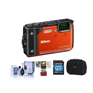 Nikon Coolpix W300 Point & Shoot Camera, Orange With Free Mac