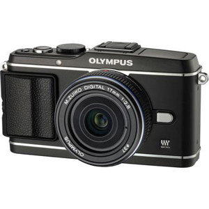 Olympus E-P3 Pen Digital Camera w/M.Zuiko 17mm f/2.8 Black -BUNDLE