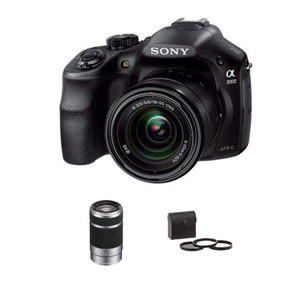 Sony A3000 Camera w/18-55 Lens, Bundle w/55-210mm Lens 49mm