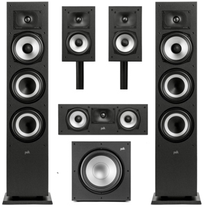 Polk Audio Monitor 5.0 Home Theater Pack, Black 300146-01-00-005 A2