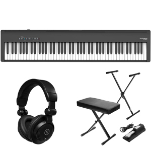  Roland FP-30X Portable Digital Piano w/ Stand, Headphones, Bench, Pedal (Black, FP-30X-BK AK)
