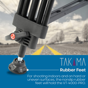 TAKAMA Aluminum Video Tripod With Fluid Head - 75mm Bowl, Extends To 5.5 Feet