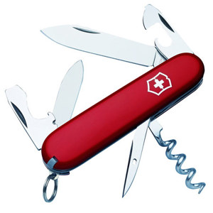 Victorinox Swiss Army 84mm/3.31in Tourist Pocket Knife, Red