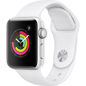 Apple Watch Series 3, GPS, 38mm, Silver Aluminum, White Sport ...