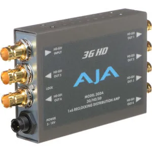 AJA 3GDA 1x6 3g/HD/SD Reclocking Distribution Amplifier 3GDA