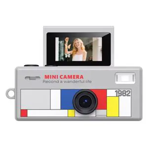 Aries Mini Keychain Digital Camera With Flip Display - Gray MKCF-GRAY