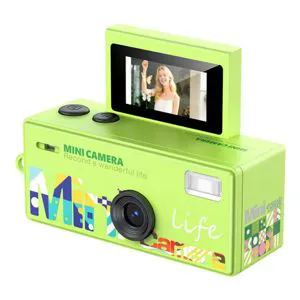 Aries Mini Keychain Digital Camera With Flip Display - Green MKCF