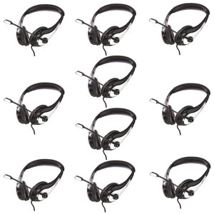 Single Plug Avid Education 1EDU-AE36WH-ITE Headphone with Boom Microphone White