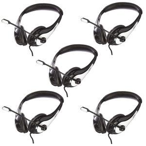 Single Plug Avid Education 1EDU-AE36WH-ITE Headphone with Boom Microphone White
