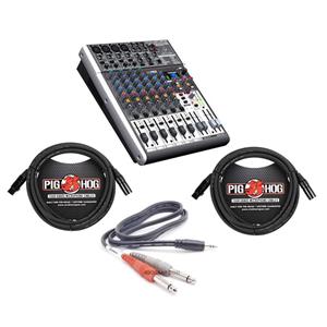 Behringer X1204USB Xenyx 12 Input 2/2 Bus Mixer & Stagg 3m High Quality XLR to XLR Plug Microphone Cable