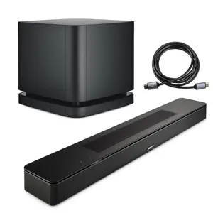 Bose Smart Soundbar, Black, Bundle with Bass Module 500, 6' HDMI