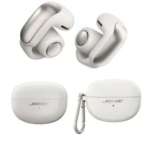 Bose Ultra Open Wireless Earbuds, White Smoke, w/White Smoke Case