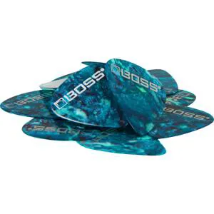 BOSS Celluloid Pick Thin, Ocean Turquoise, 12 Pack BPK-12-OT