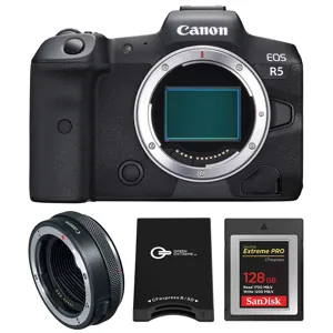 Canon EOS R5 Mirrorless Camera with Control Ring Mount Adapter, w