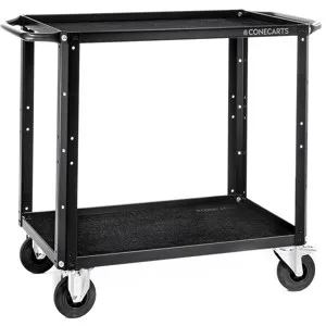 ConeCarts 2-Shelf Small Basic Cart with Black Moquette CNC1#A0A00W01R2A01