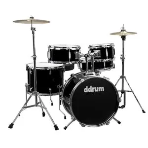 Ddrum D1 Junior Complete Drum Set with Cymbals, Midnight Black D1