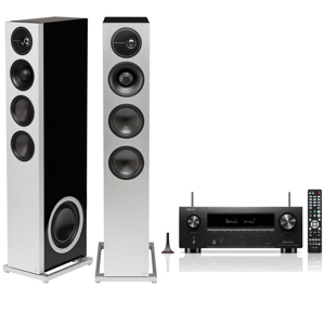 2-Pack Definitive Technology Demand D15 Floorstanding Speaker, Right and Left ( Piano Black) + Denon AVR-X2800H 7.2-Channel 8K Network AV Receiver
